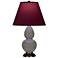 Double Gourd 22.75"H Ash And Bronze Lamp w/ Plum And Lavender Shade