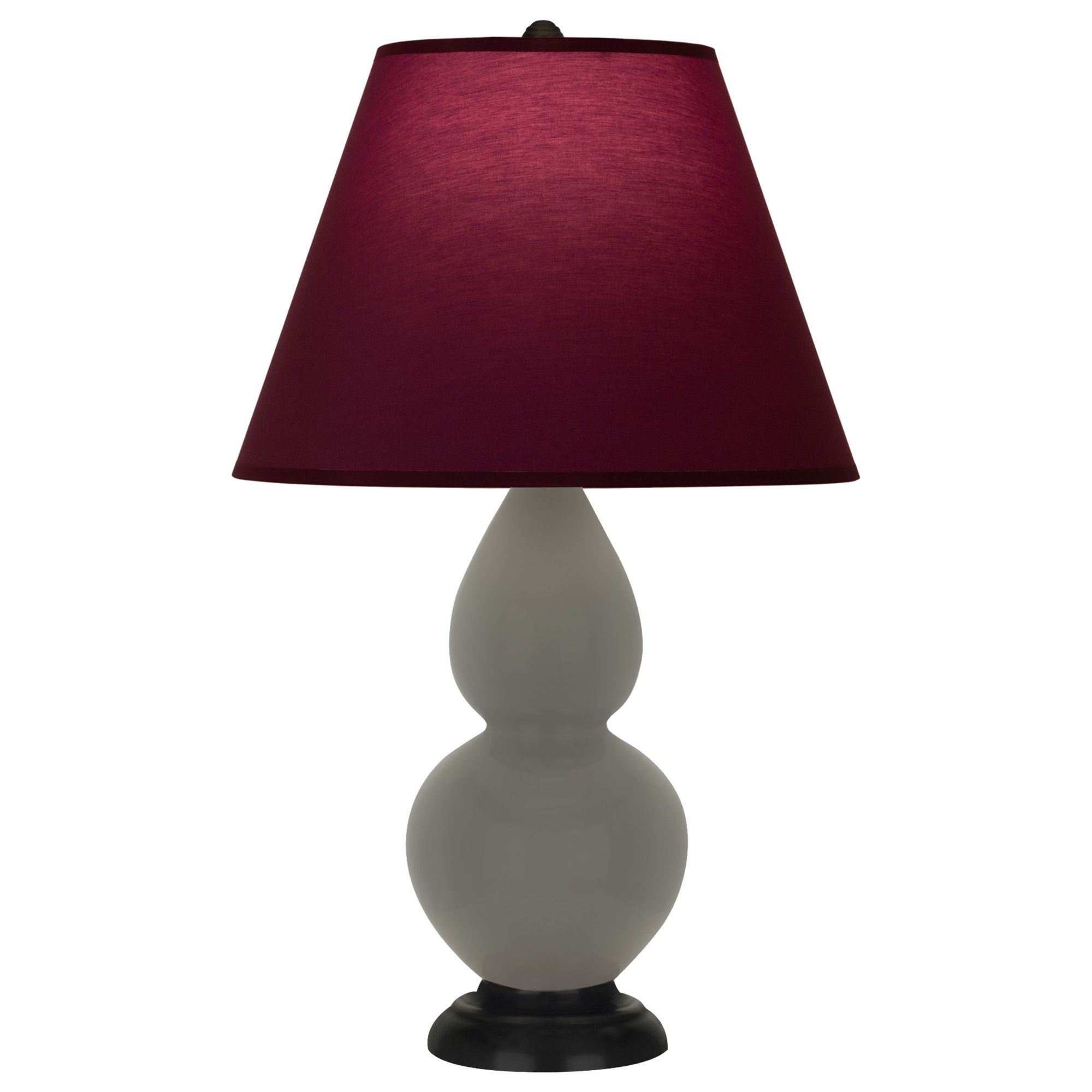 Image 2 Double Gourd 22.75"H Ash And Bronze Lamp w/ Plum And Lavender Shade more views