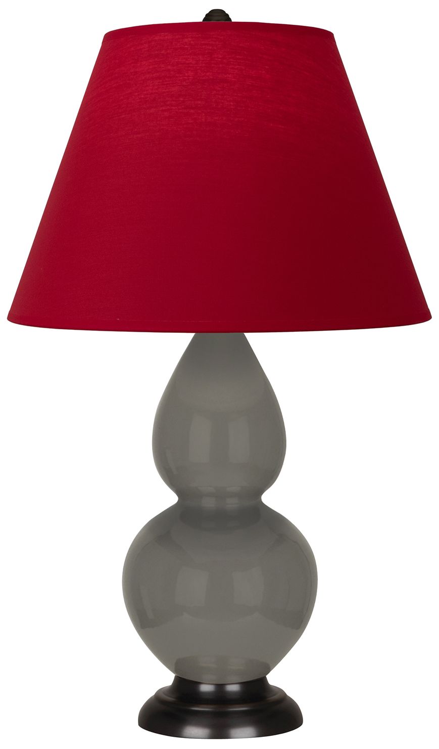Double Gourd 22.75"H Ash And Bronze Lamp w/ Rose And Ink Made to Order