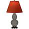 Double Gourd 22.75"H Ash And Bronze Lamp w/ Tangerine And Taupe Shade