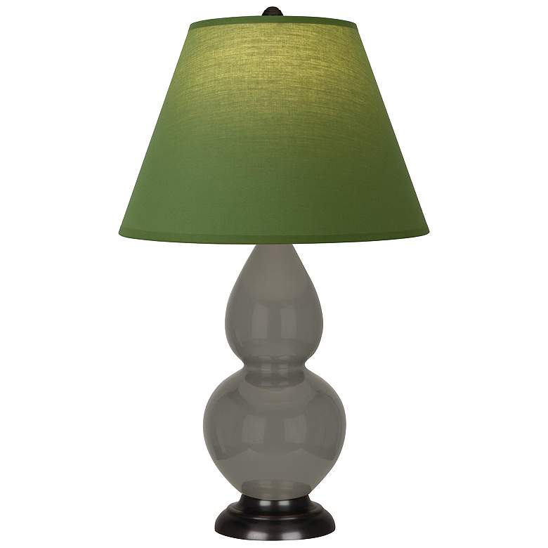 Image 1 Double Gourd 22.75"H Ash And Bronze Lamp w/ Tea Green And Taupe Shade