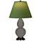 Double Gourd 22.75"H Ash And Bronze Lamp w/ Tea Green And Taupe Shade