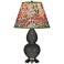 Double Gourd 22.75"H Ash And Silver Accent Lamp w/ Fall Floral Shade