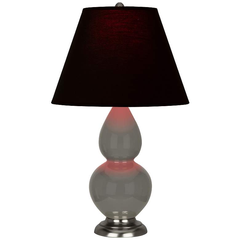 Image 1 Double Gourd 22.75"H Ash And Silver Accent Lamp w/ Ink And Rose Shade