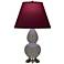 Double Gourd 22.75"H Ash And Silver Lamp w/ Plum And Lavender Shade