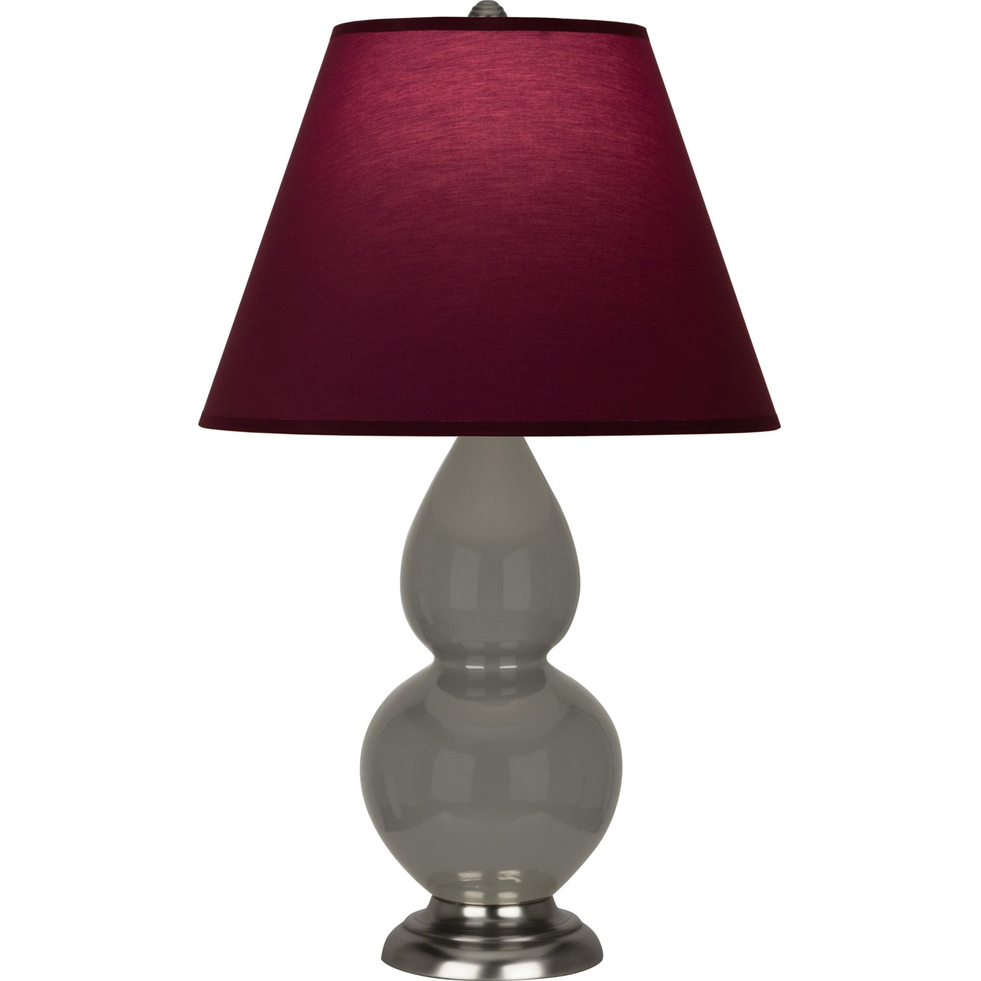 Image 2 Double Gourd 22.75"H Ash And Silver Lamp w/ Plum And Lavender Shade more views