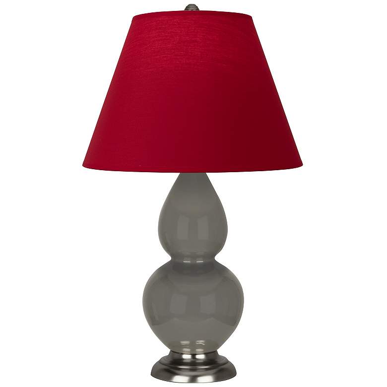 Image 1 Double Gourd 22.75"H Ash And Silver Lamp w/ Rose And Ink Shade