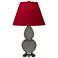 Double Gourd 22.75"H Ash And Silver Lamp w/ Rose And Ink Shade