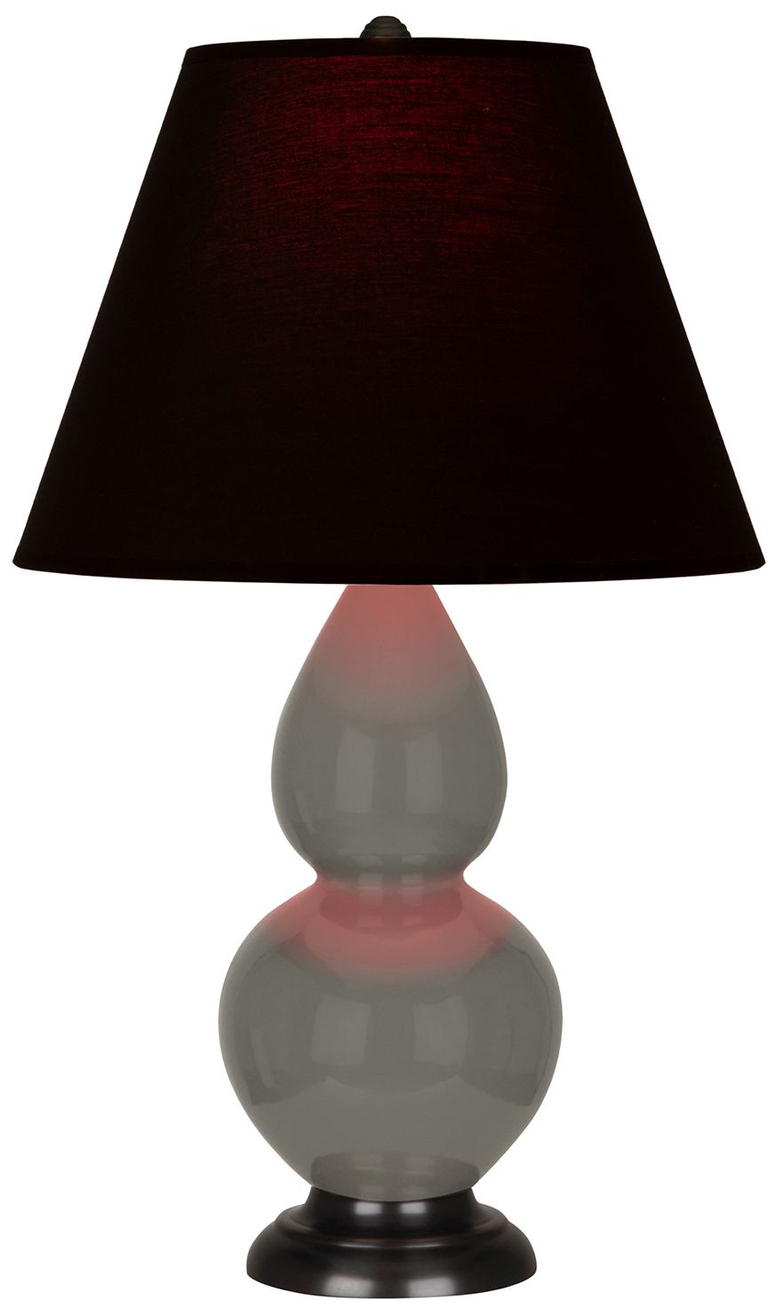 Double Gourd 22.75"H Ash & Bronze Accent Lamp w/ Ink & Rose Made to Order
