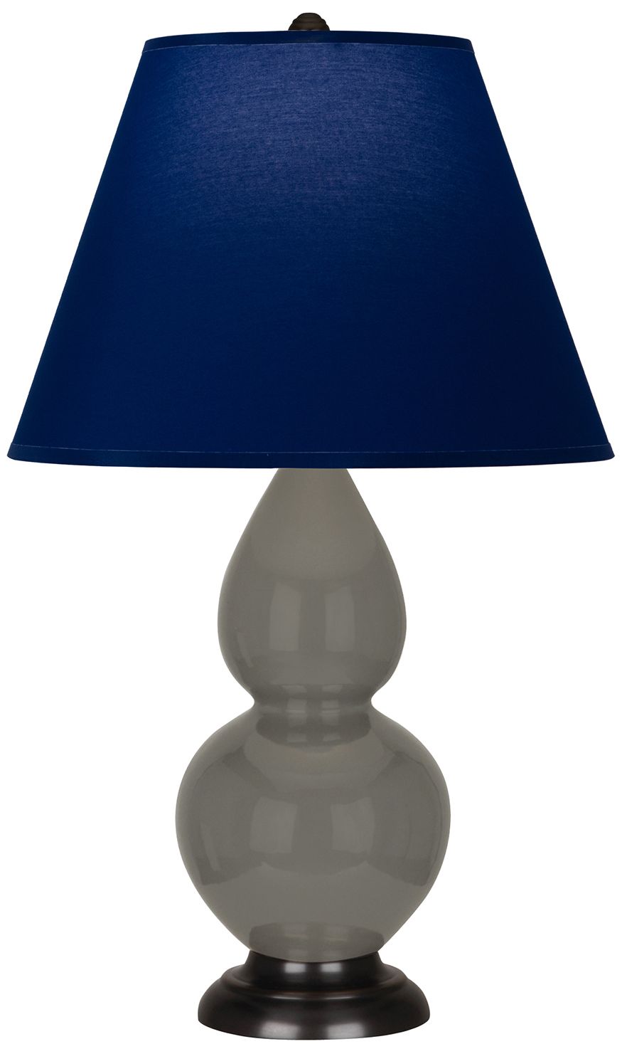 Double Gourd 22.75"H Ash & Bronze Accent Lamp w/ Navy & Gray Made to Order