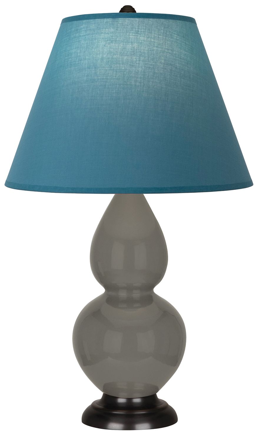 Double Gourd 22.75"H Ash & Bronze Lamp w/ Bright Blue & Gray Made to Order