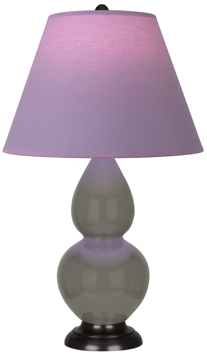 Double Gourd 22.75"H Ash & Bronze Lamp w/ Lavender & Plum Made to Order