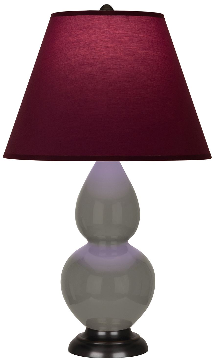 Double Gourd 22.75"H Ash & Bronze Lamp w/ Plum & Lavender Made to Order