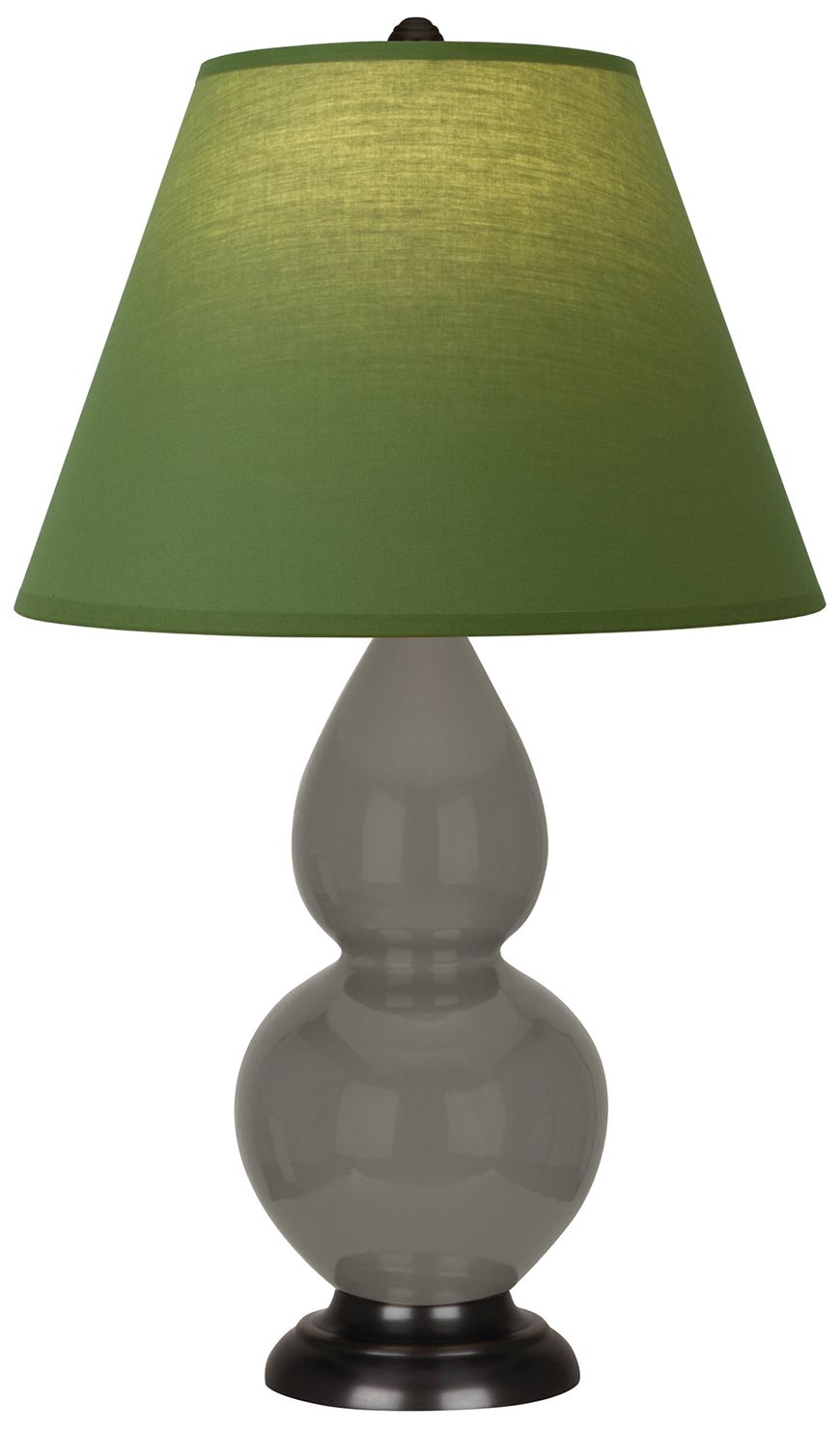 Double Gourd 22.75"H Ash & Bronze Lamp w/ Tea Green & Taupe Made to Order