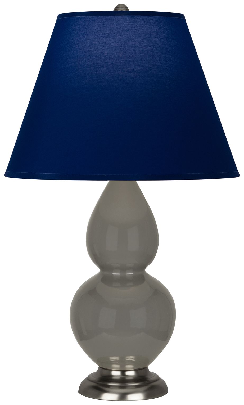 Double Gourd 22.75"H Ash & Silver Accent Lamp w/ Navy & Gray Made to Order