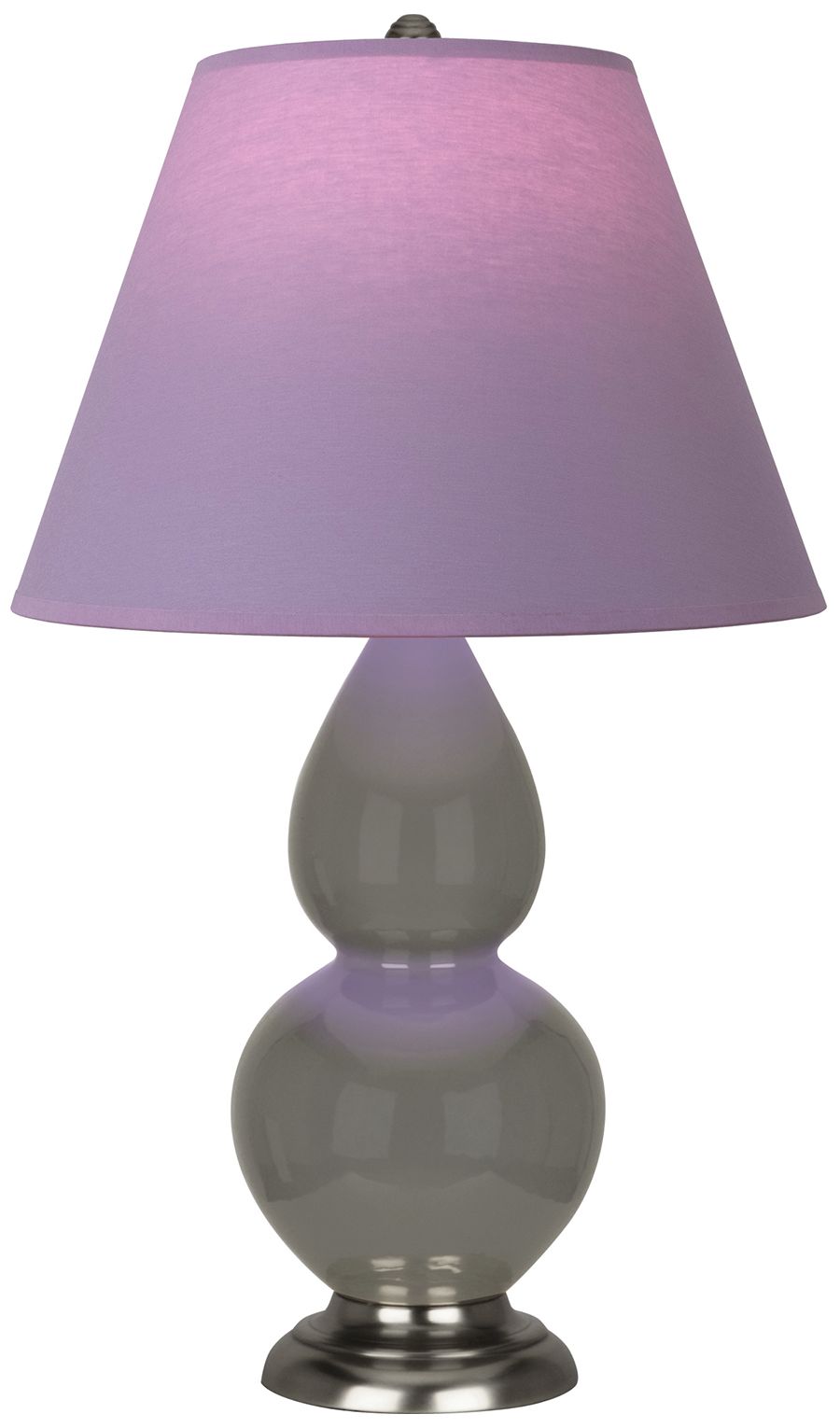 Double Gourd 22.75"H Ash & Silver Lamp w/ Lavender & Plum Made to Order