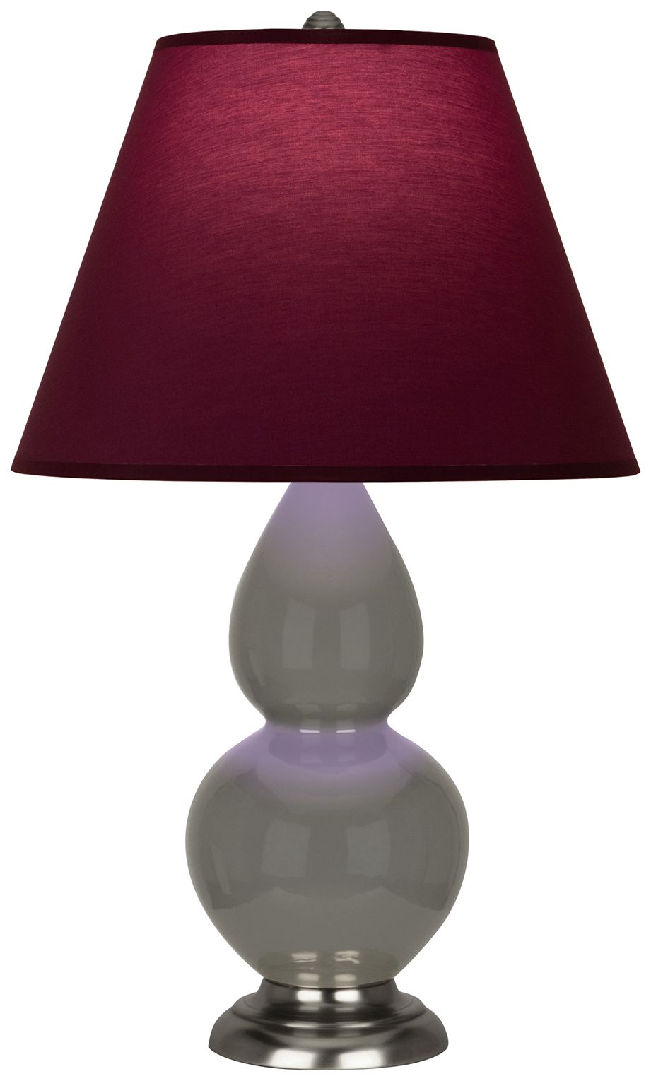 Double Gourd 22.75"H Ash & Silver Lamp w/ Plum & Lavender Made to Order