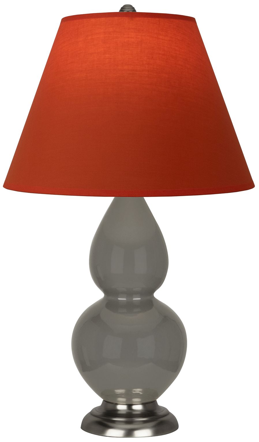 Double Gourd 22.75"H Ash & Silver Lamp w/ Tangerine & Taupe Made to Order