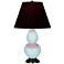 Double Gourd 22.75"H Baby Blue And Bronze Lamp w/ Ink And Rose Shade
