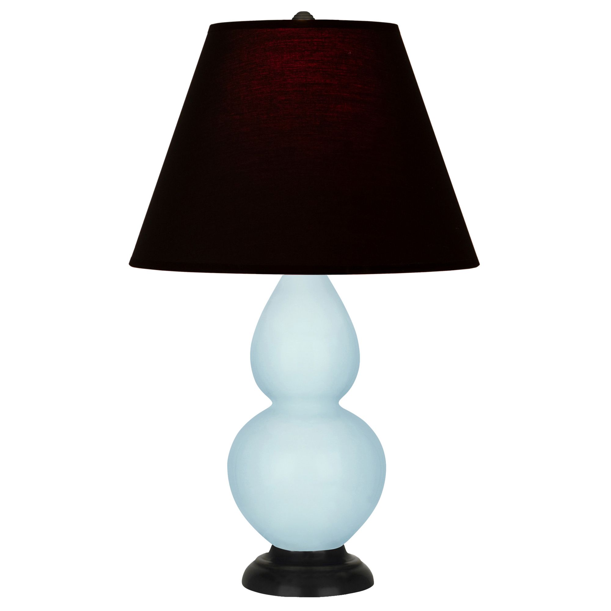 Image 2 Double Gourd 22.75"H Baby Blue And Bronze Lamp w/ Ink And Rose Shade more views