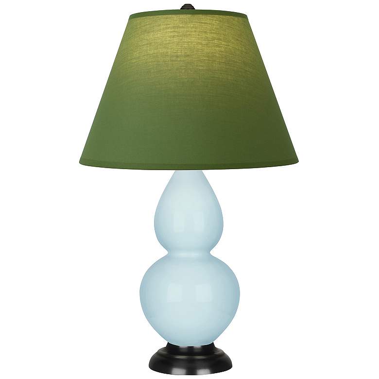 Image 1 Double Gourd 22.75"H Baby Blue And Bronze Lamp w/ Tea And Taupe Shade