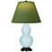 Double Gourd 22.75"H Baby Blue And Bronze Lamp w/ Tea And Taupe Shade