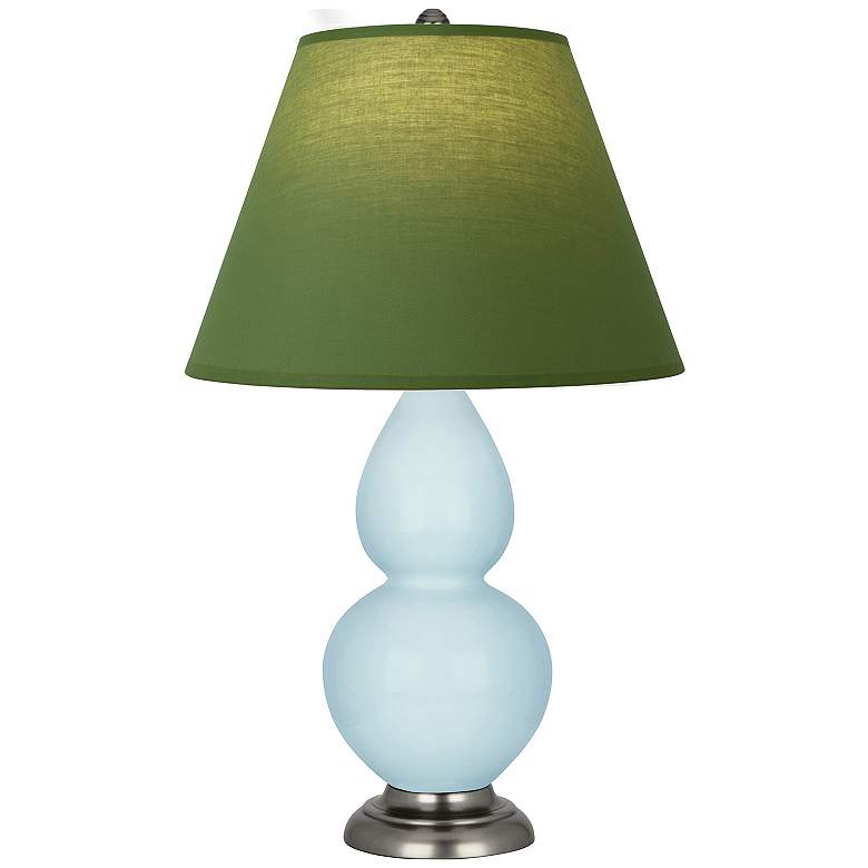 Image 1 Double Gourd 22.75"H Baby Blue And Silver Lamp w/ Tea And Taupe Shade