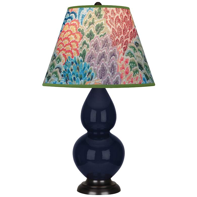Image 1 Double Gourd 22.75"H Blue And Bronze Accent Lamp w/ Spring Shade