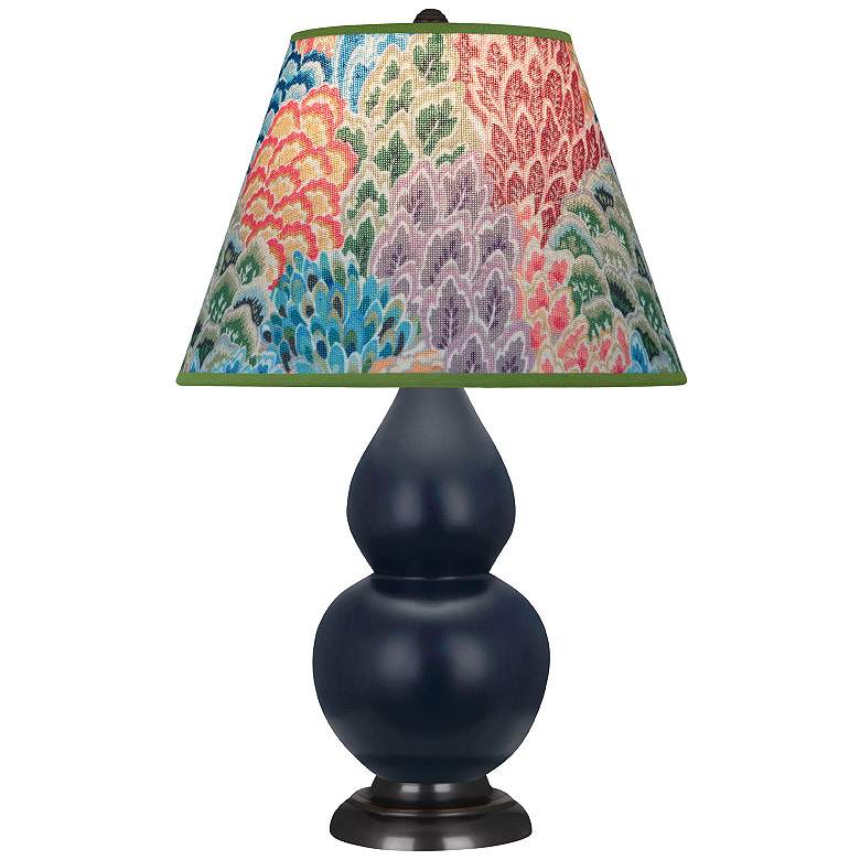 Image 1 Double Gourd 22.75"H Blue And Bronze Accent Lamp w/ Spring Shade
