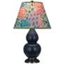 Double Gourd 22.75"H Blue And Bronze Accent Lamp w/ Spring Shade