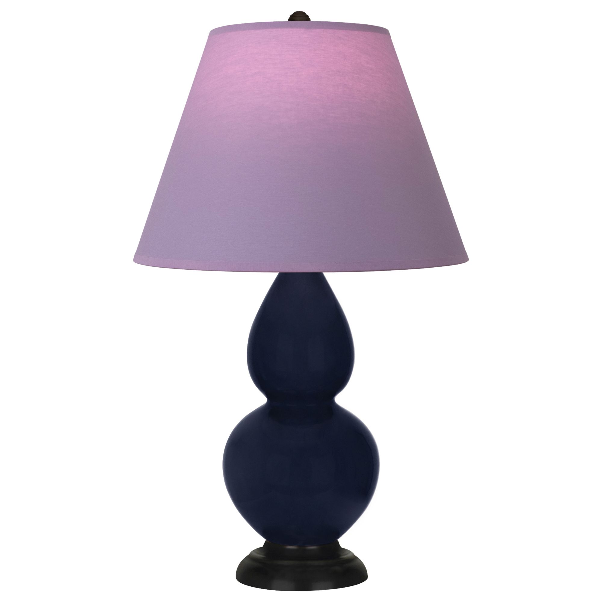 Image 2 Double Gourd 22.75"H Blue And Bronze Lamp w/ Lavender And Plum Shade more views