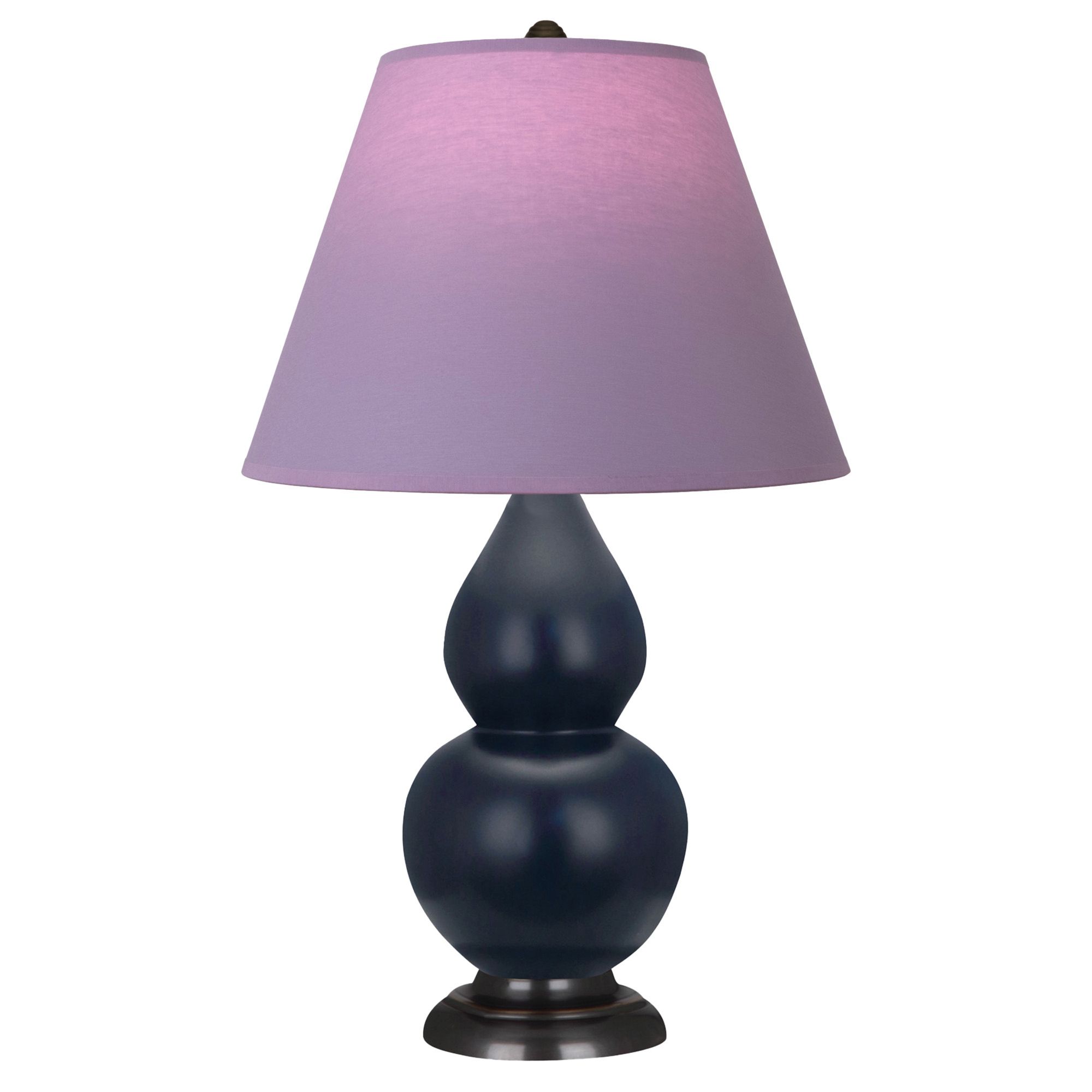 Image 2 Double Gourd 22.75"H Blue And Bronze Lamp w/ Lavender And Plum Shade more views