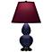 Double Gourd 22.75"H Blue And Bronze Lamp w/ Plum And Lavender Shade