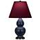 Double Gourd 22.75"H Blue And Bronze Lamp w/ Plum And Lavender Shade