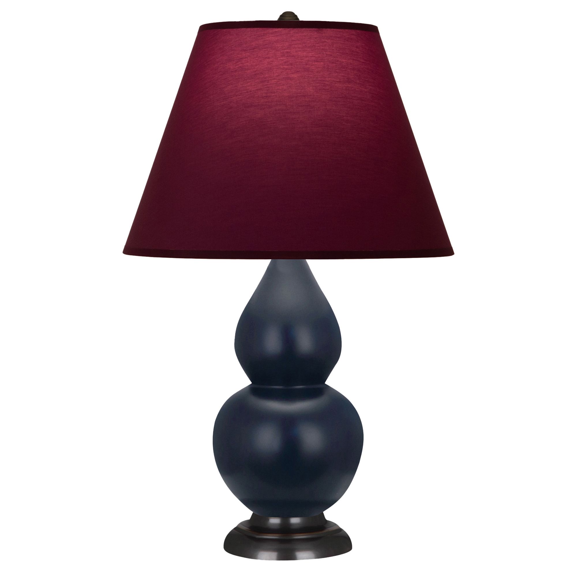 Image 2 Double Gourd 22.75"H Blue And Bronze Lamp w/ Plum And Lavender Shade more views