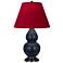 Double Gourd 22.75"H Blue And Bronze Lamp w/ Rose And Ink Shade