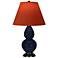 Double Gourd 22.75"H Blue And Bronze Lamp w/ Tangerine And Taupe Shade