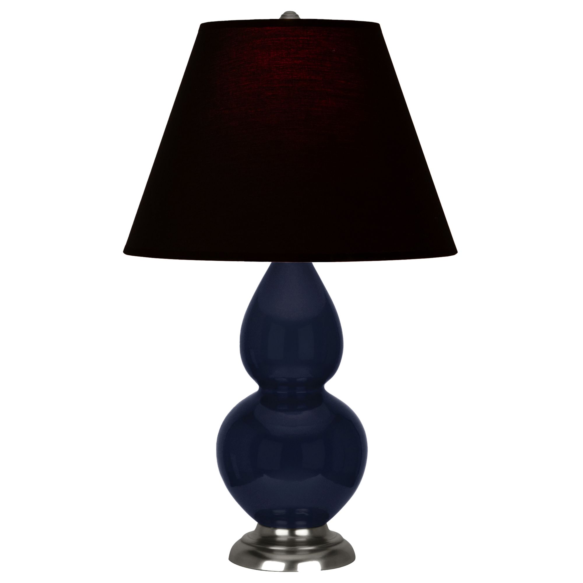 Image 2 Double Gourd 22.75"H Blue And Silver Accent Lamp w/ Ink And Rose Shade more views