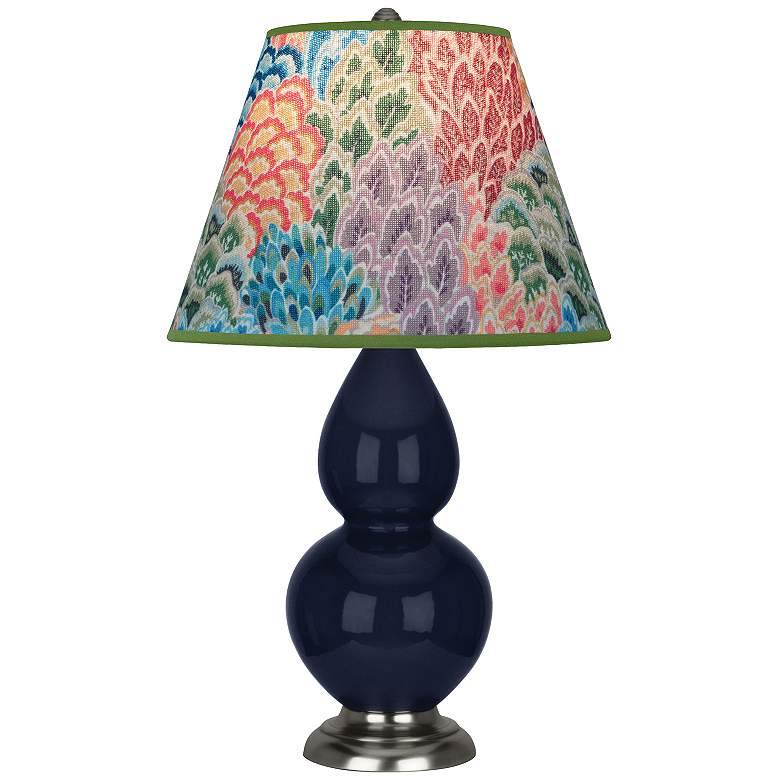 Image 1 Double Gourd 22.75"H Blue And Silver Accent Lamp w/ Spring Shade