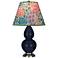 Double Gourd 22.75"H Blue And Silver Accent Lamp w/ Spring Shade