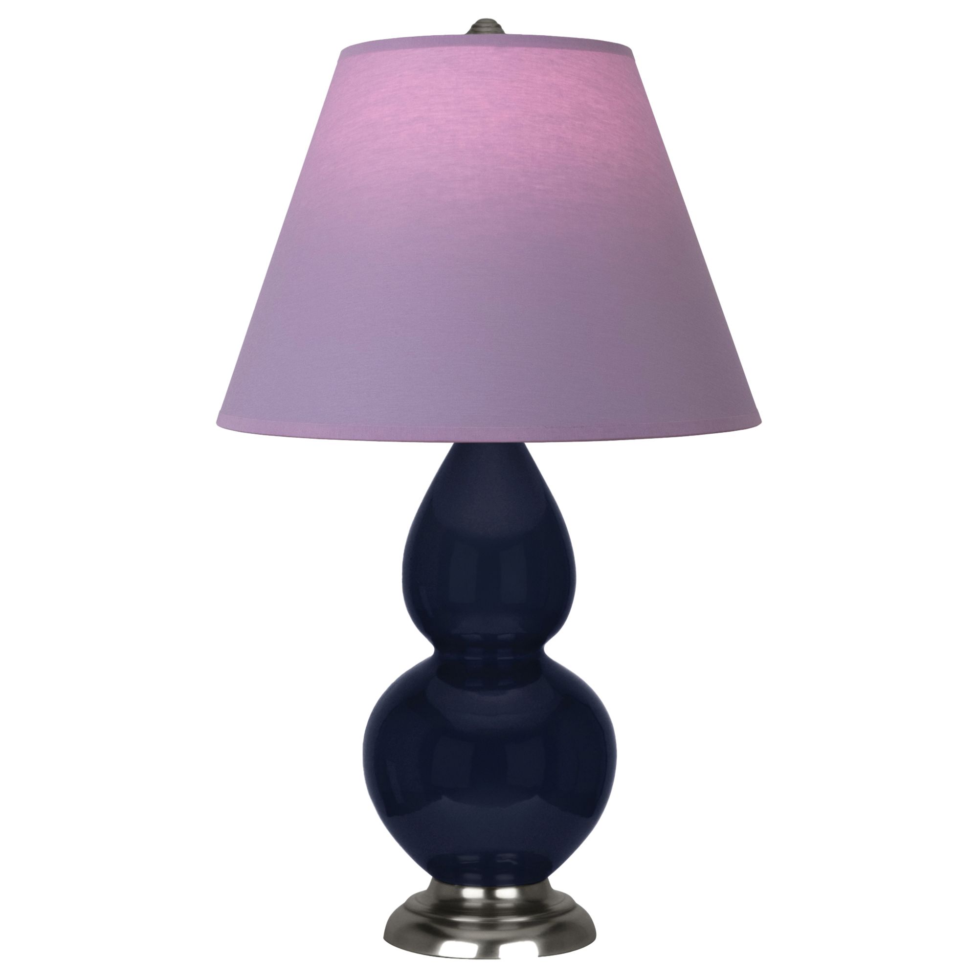 Image 2 Double Gourd 22.75"H Blue And Silver Lamp w/ Lavender And Plum Shade more views