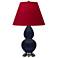 Double Gourd 22.75"H Blue And Silver Lamp w/ Rose And Ink Shade