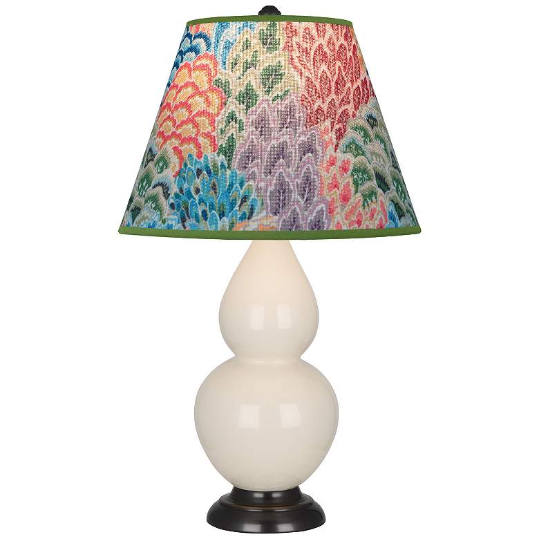 Image 1 Double Gourd 22.75"H Bone And Bronze Accent Lamp w/ Spring Shade