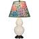 Double Gourd 22.75"H Bone And Bronze Accent Lamp w/ Spring Shade