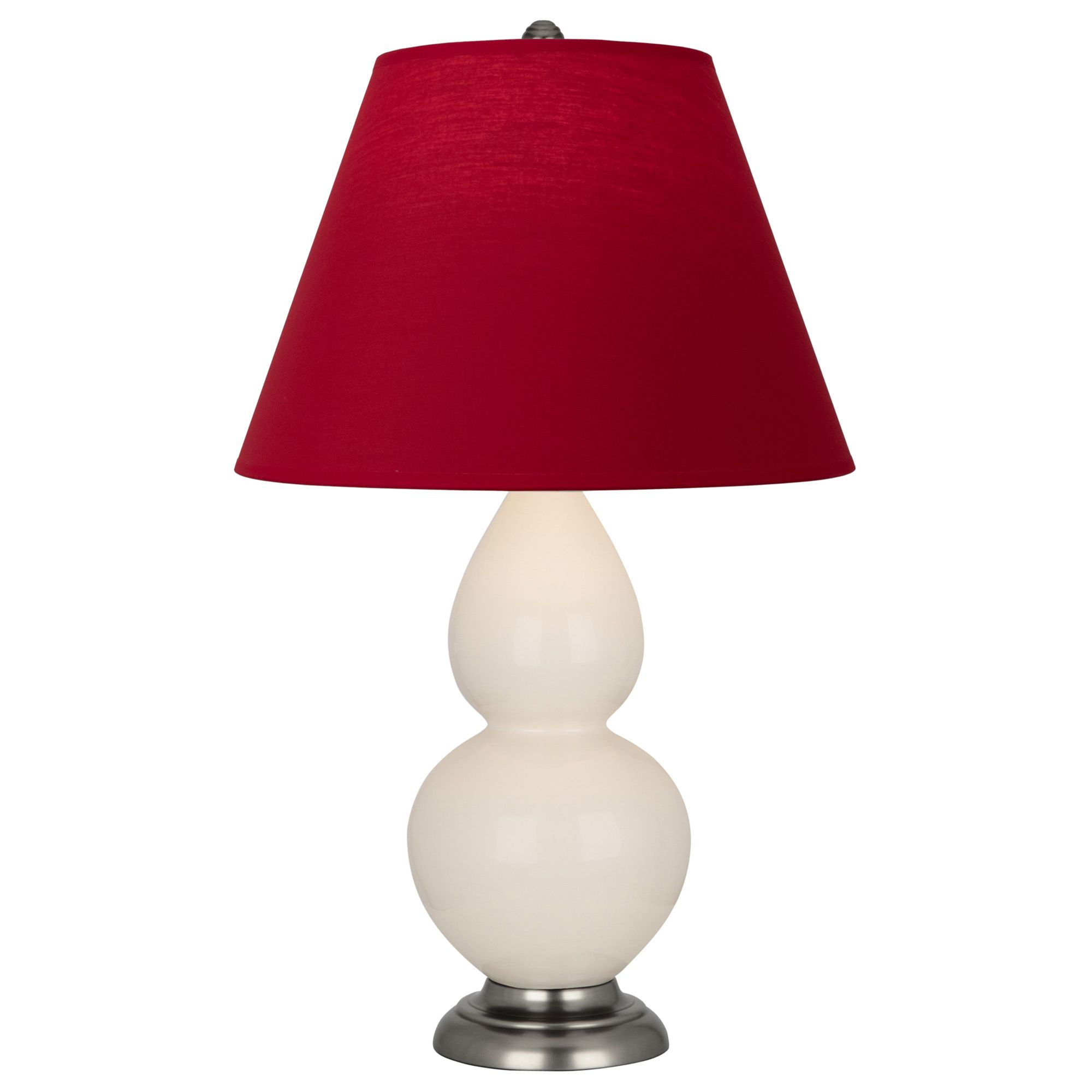 Image 2 Double Gourd 22.75"H Bone And Silver Lamp w/ Rose And Ink Shade more views