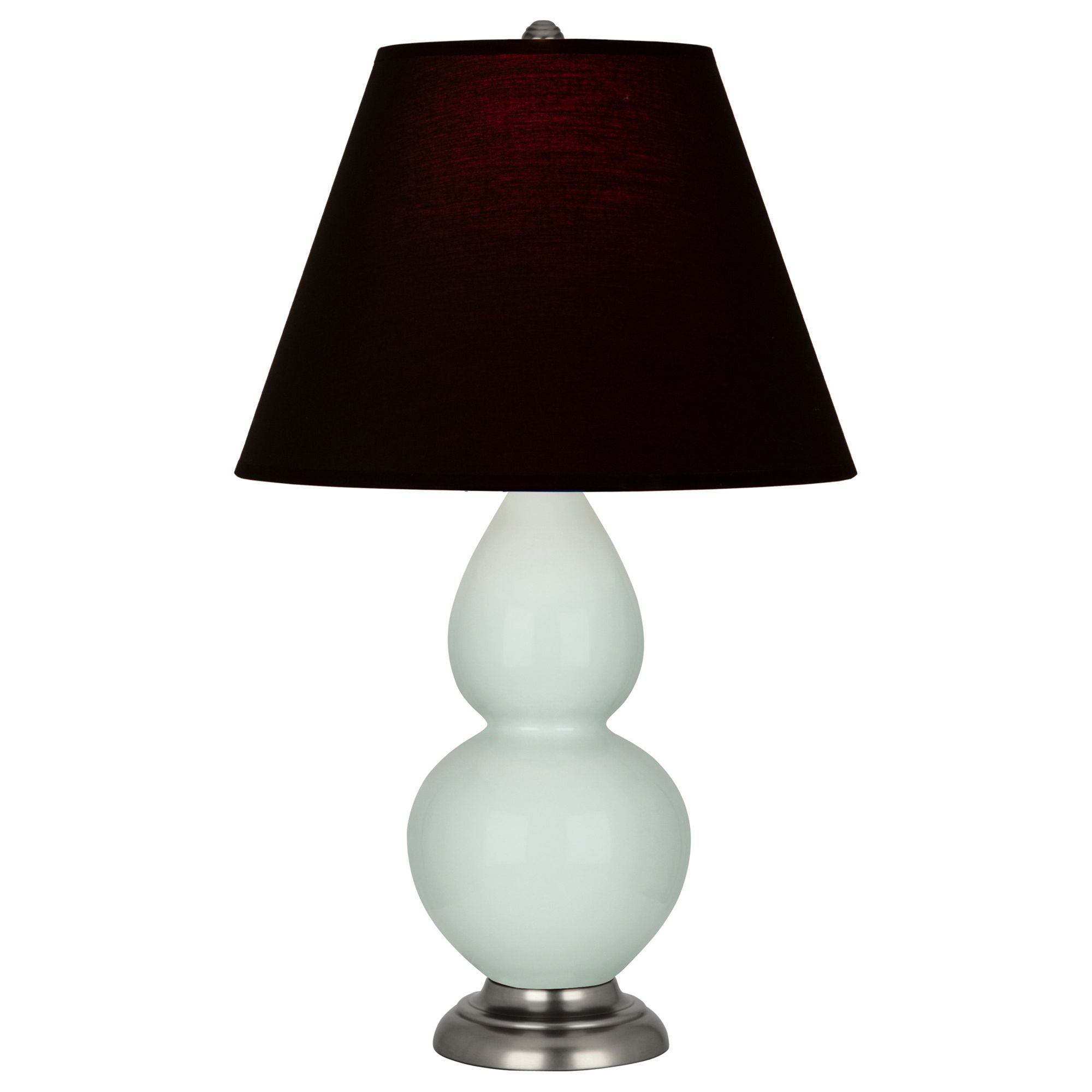 Image 2 Double Gourd 22.75"H Celadon And Silver Lamp w/ Ink And Rose Made to Order more views