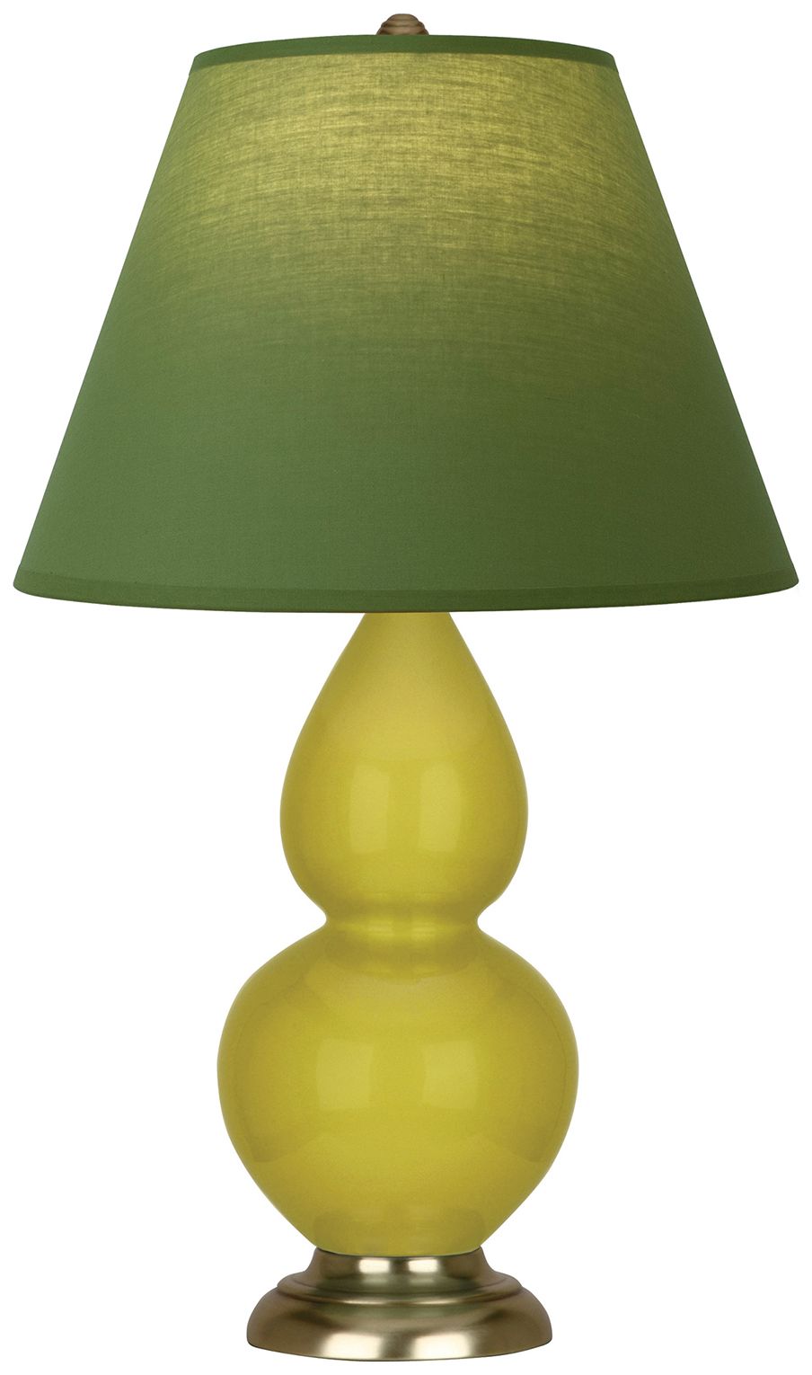Double Gourd 22.75"H Citron And Brass Lamp w/ Tea And Taupe Made to Order