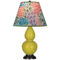 Double Gourd 22.75"H Citron And Bronze Accent Lamp w/ Spring Shade