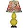 Double Gourd 22.75"H Citron And Bronze Lamp w/ Fall Floral Shade