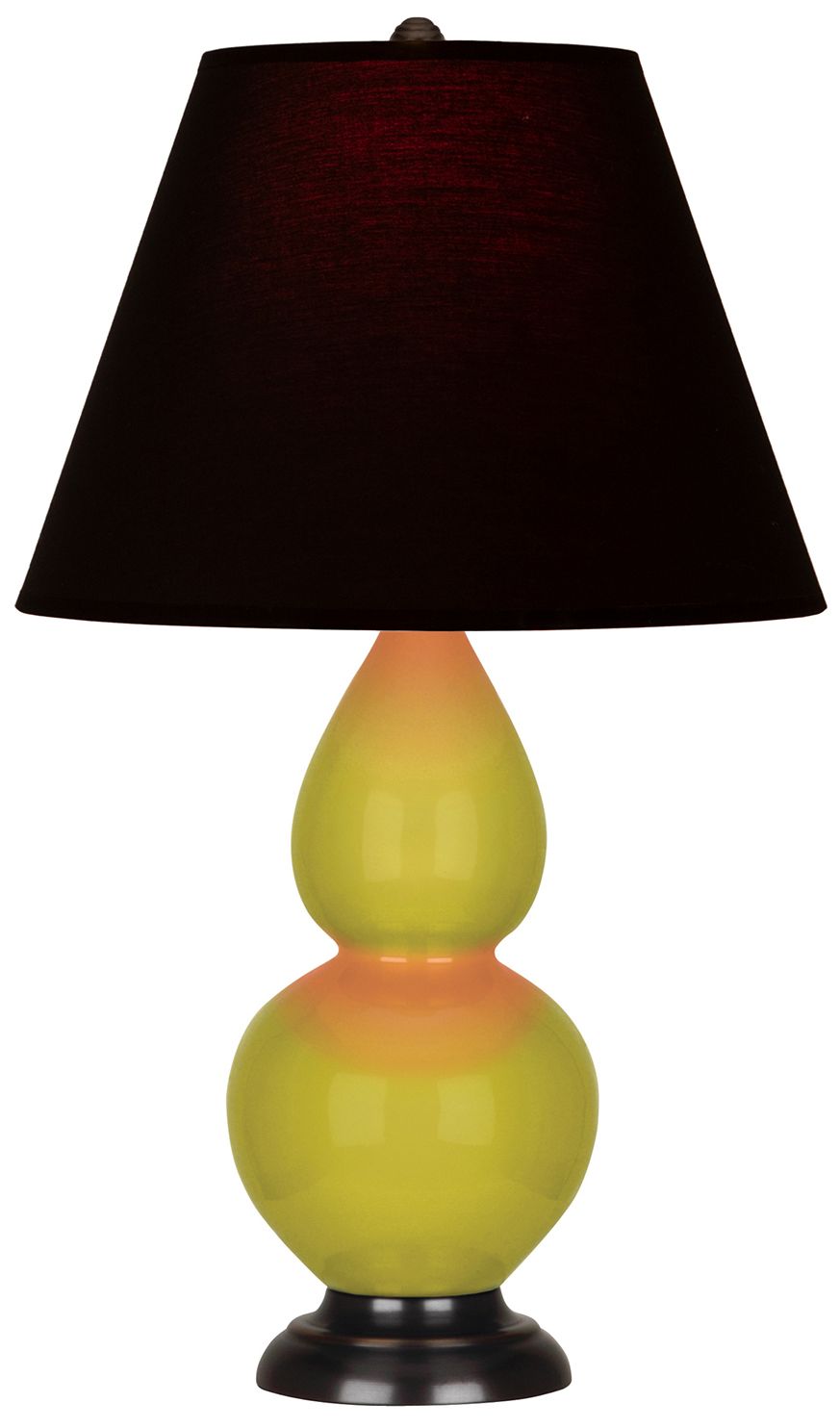 Double Gourd 22.75"H Citron And Bronze Lamp w/ Ink And Rose Made to Order